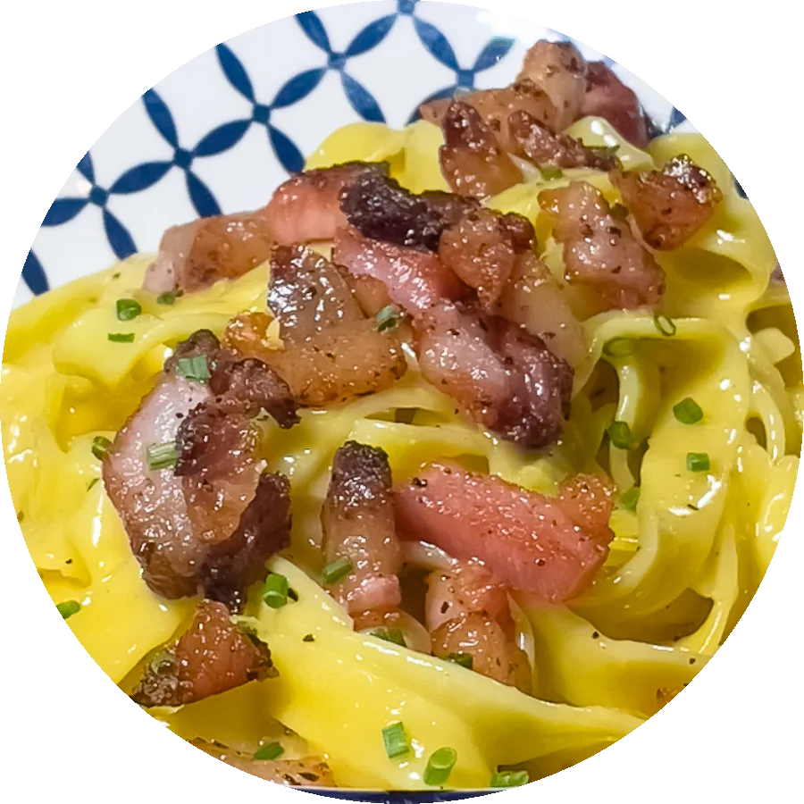 Carbonara de Casanita vista desde arriba, sin nata